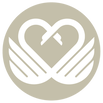 a logo of Richard Blake Wedding Films, 2 swans kissing